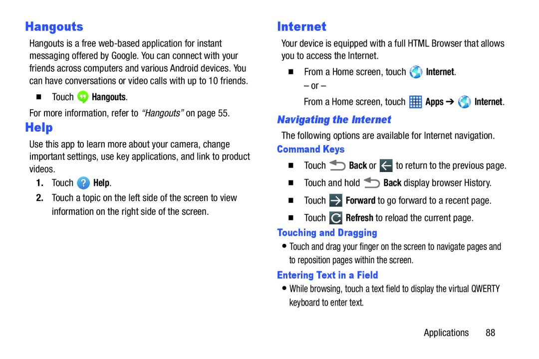 Navigating the Internet Galaxy Tab 3 7.0 Wi-Fi