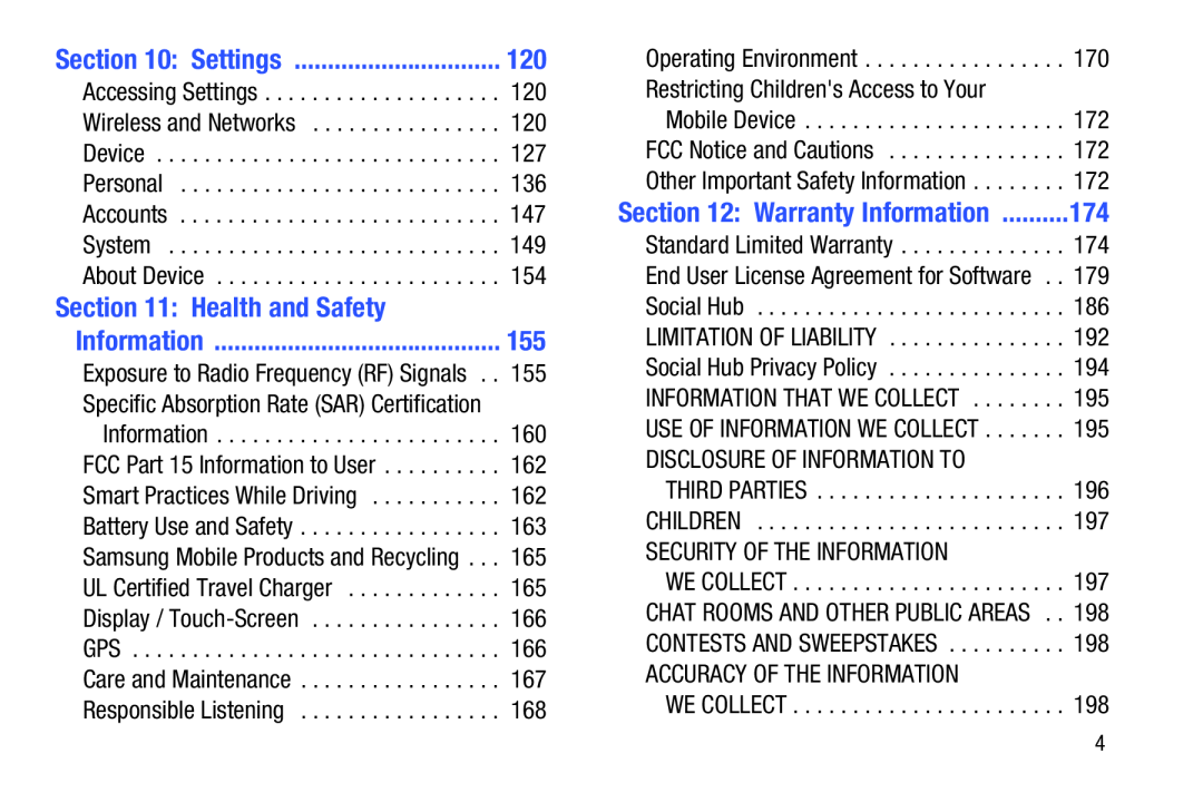 Section 11: Health and Safety Galaxy Tab 3 10.1 Wi-Fi