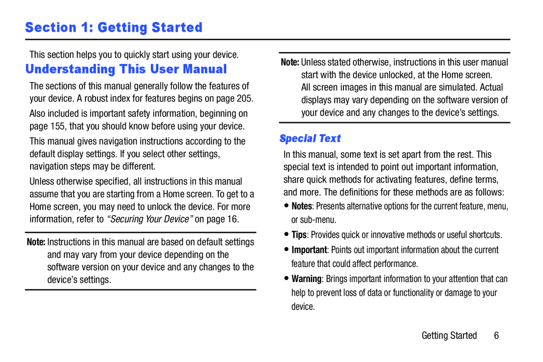 Special Text Understanding This User Manual