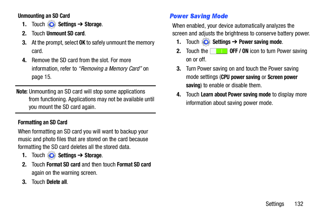 Power Saving Mode Galaxy Tab 3 10.1 Wi-Fi