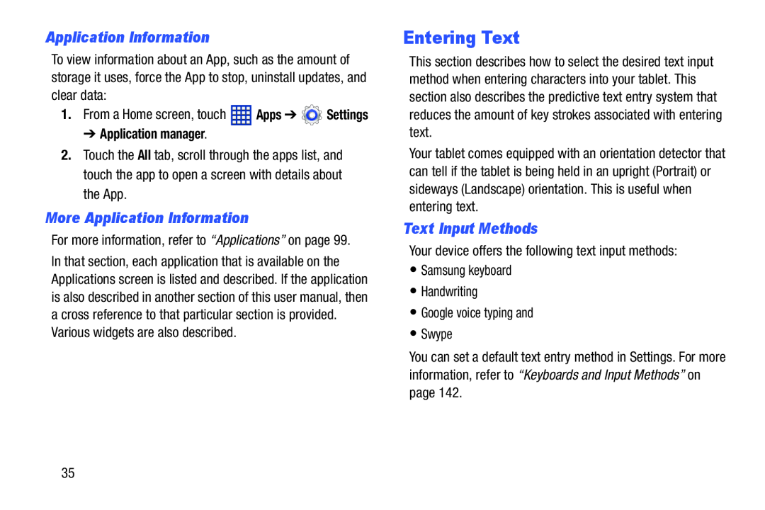 Application Information Galaxy Tab 3 10.1 Wi-Fi