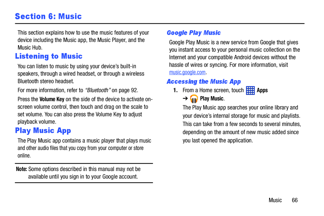 Google Play Music Accessing the Music App