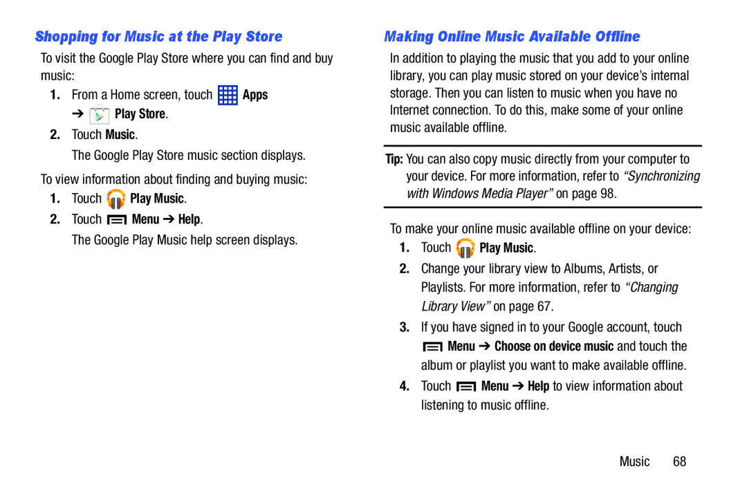 Shopping for Music at the Play Store Making Online Music Available Offline