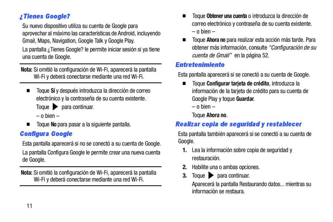 Configura Google Galaxy Tab 3 10.1 Wi-Fi