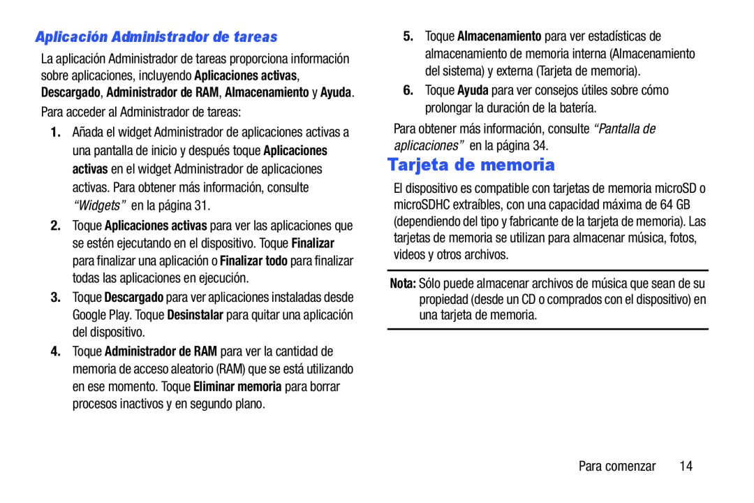 Aplicación Administrador de tareas Tarjeta de memoria