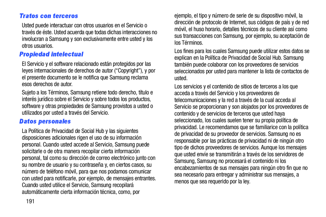 Datos personales Galaxy Tab 3 10.1 Wi-Fi