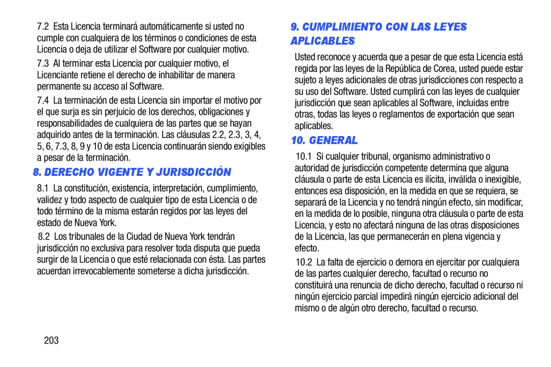 8.DERECHO VIGENTE Y JURISDICCIÓN Galaxy Tab 3 10.1 Wi-Fi