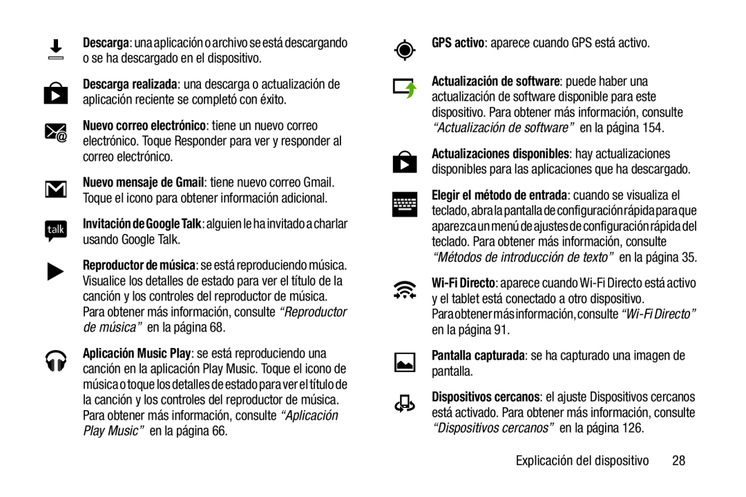 GPS activo: aparece cuando GPS está activo Galaxy Tab 3 10.1 Wi-Fi