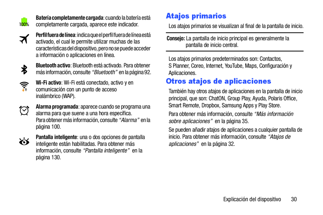 Atajos primarios Otros atajos de aplicaciones