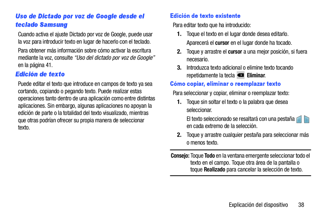 Uso de Dictado por voz de Google desde el teclado Samsung Galaxy Tab 3 10.1 Wi-Fi