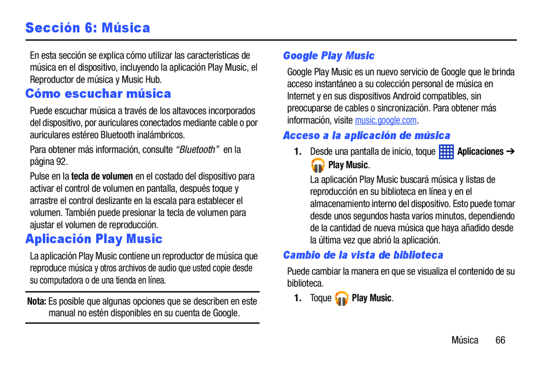 Google Play Music Acceso a la aplicación de música