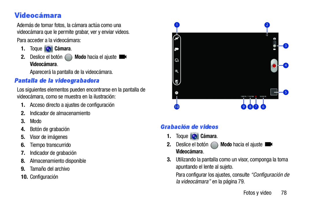 Grabación de videos Galaxy Tab 3 10.1 Wi-Fi