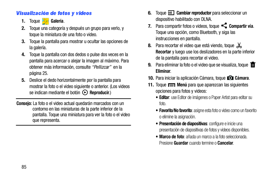 Visualización de fotos y videos Galaxy Tab 3 10.1 Wi-Fi