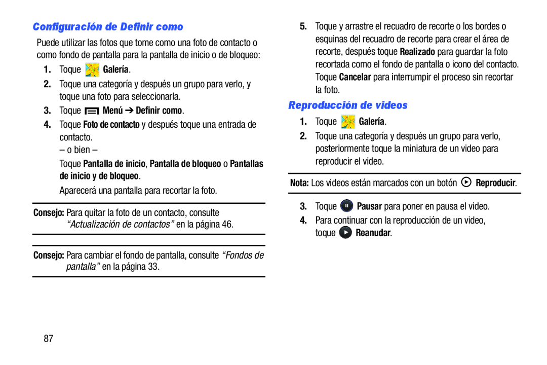 Configuración de Definir como Galaxy Tab 3 10.1 Wi-Fi