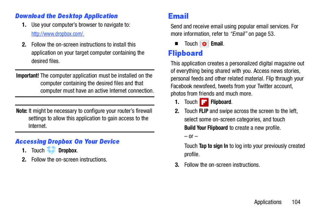 Accessing Dropbox On Your Device Galaxy Tab 3 10.1 Wi-Fi