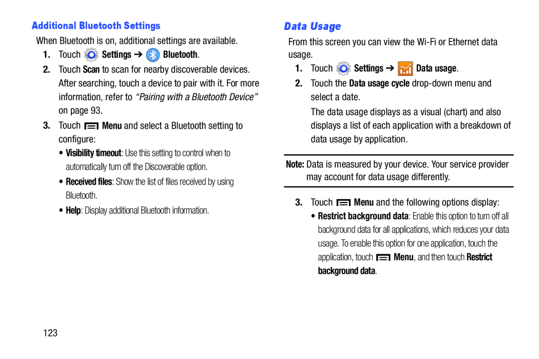 Data Usage Galaxy Tab 3 10.1 Wi-Fi