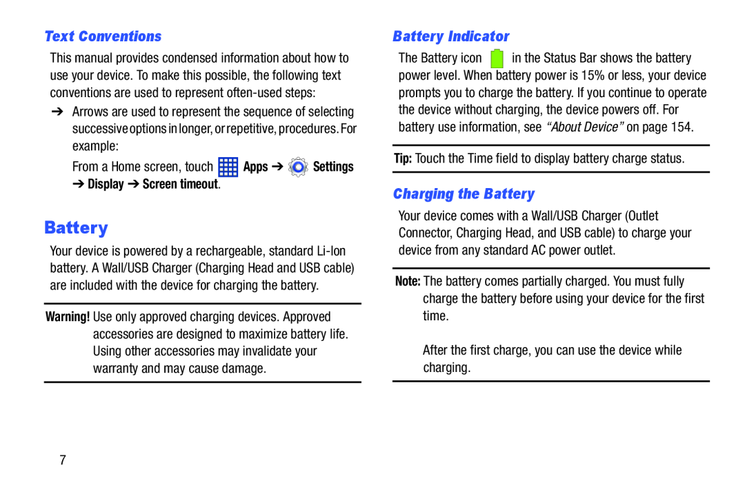 Text Conventions Galaxy Tab 3 10.1 Wi-Fi