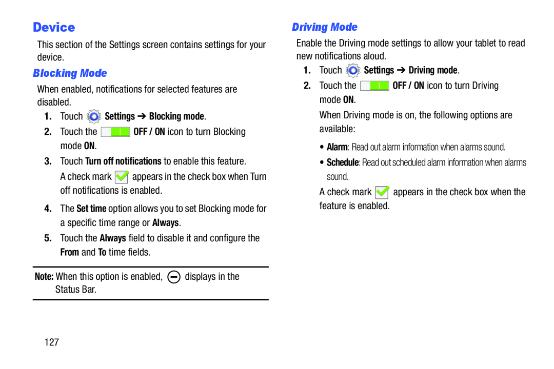 Blocking Mode Galaxy Tab 3 10.1 Wi-Fi