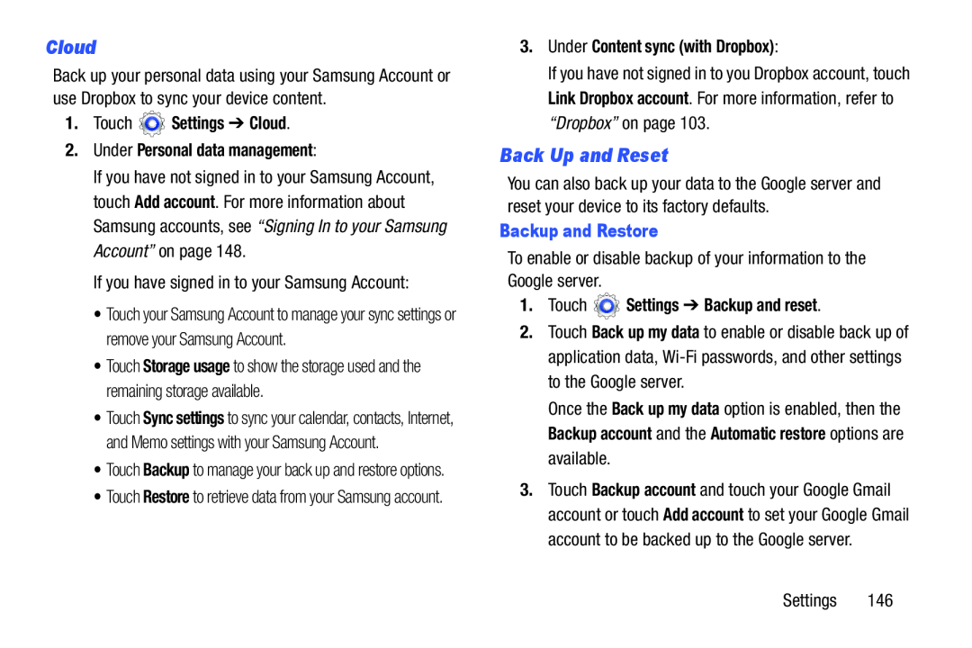 Back Up and Reset Galaxy Tab 3 10.1 Wi-Fi