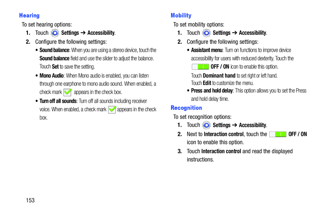 3.Touch Interaction control and read the displayed instructions Galaxy Tab 3 10.1 Wi-Fi