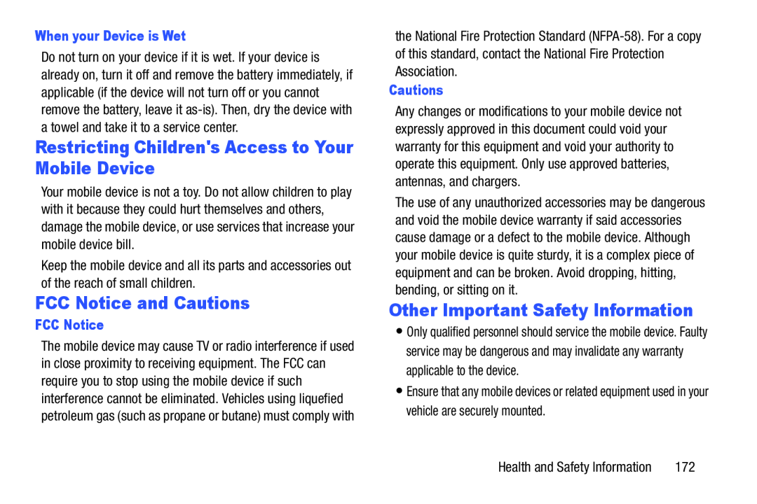 Other Important Safety Information Galaxy Tab 3 10.1 Wi-Fi