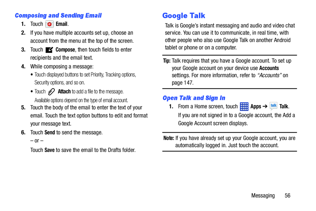 Composing and Sending Email Open Talk and Sign In