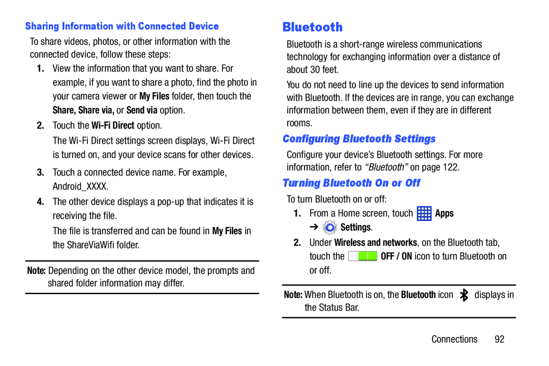 Turning Bluetooth On or Off Galaxy Tab 3 10.1 Wi-Fi