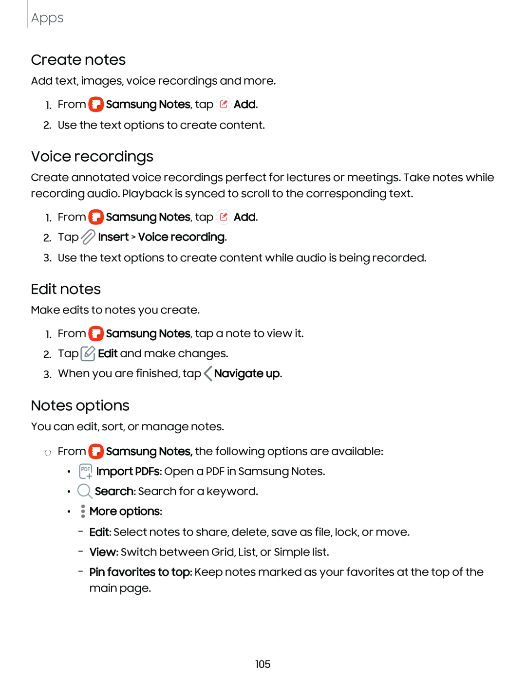 Edit notes Galaxy S10 Verizon