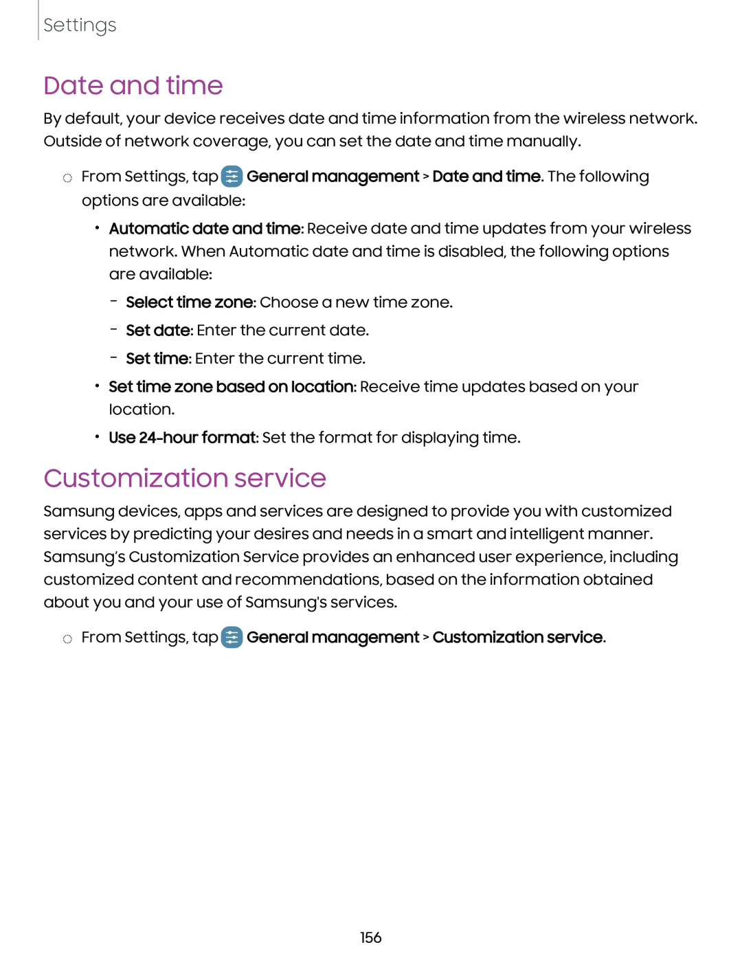 Date and time Customization service