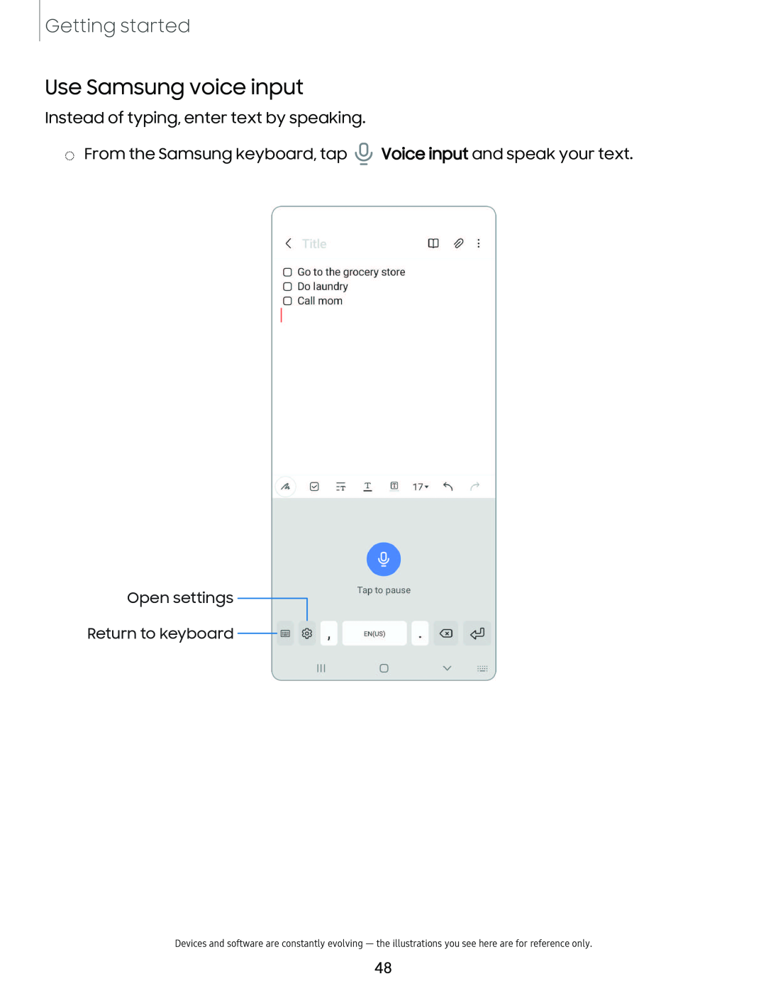 Use Samsung voice input