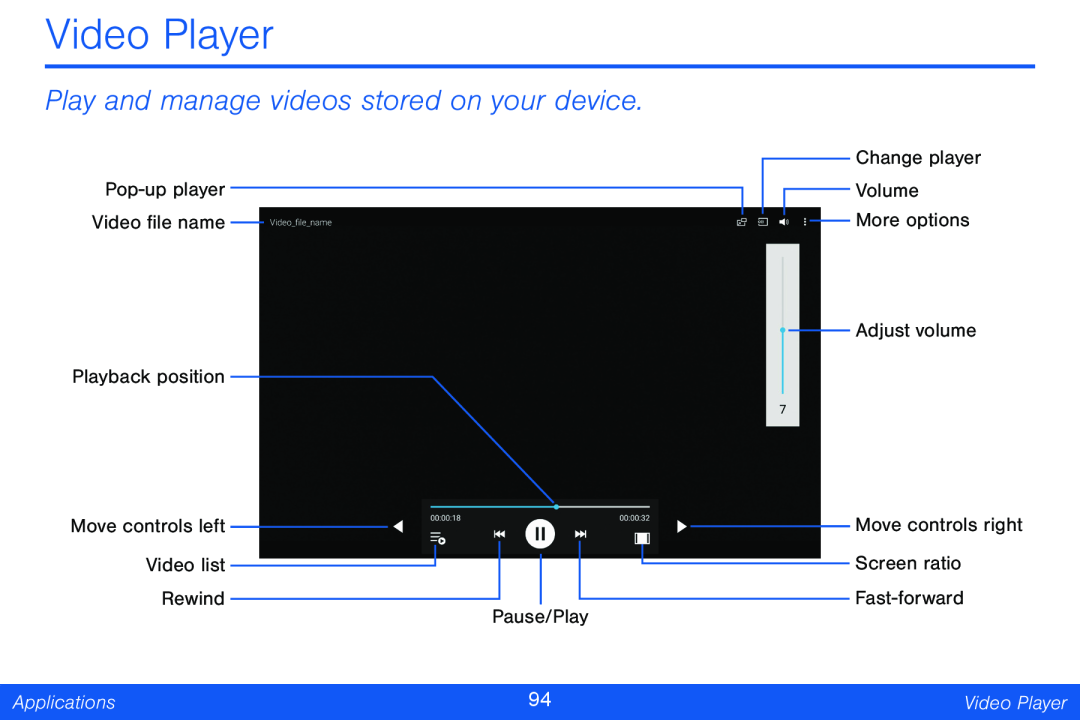 Play and manage videos stored on your device Galaxy Note Pro 12.2 Verizon