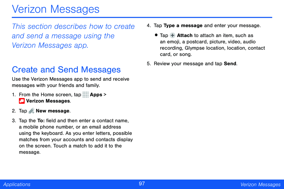 Create and Send Messages Galaxy Note Pro 12.2 Verizon