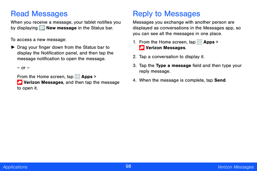 Reply to Messages Galaxy Note Pro 12.2 Verizon