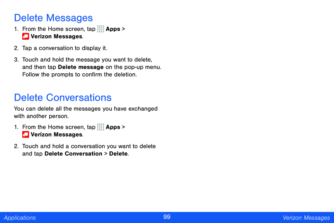 Delete Conversations Galaxy Note Pro 12.2 Verizon