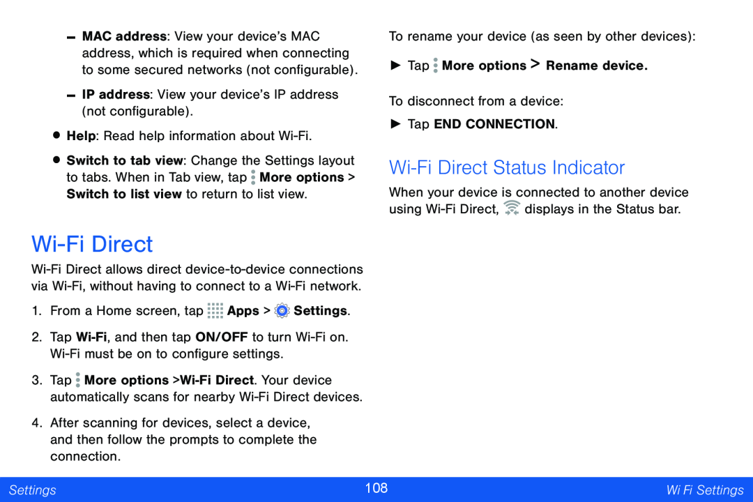 Wi-FiDirect Status Indicator Galaxy Note Pro 12.2 Verizon