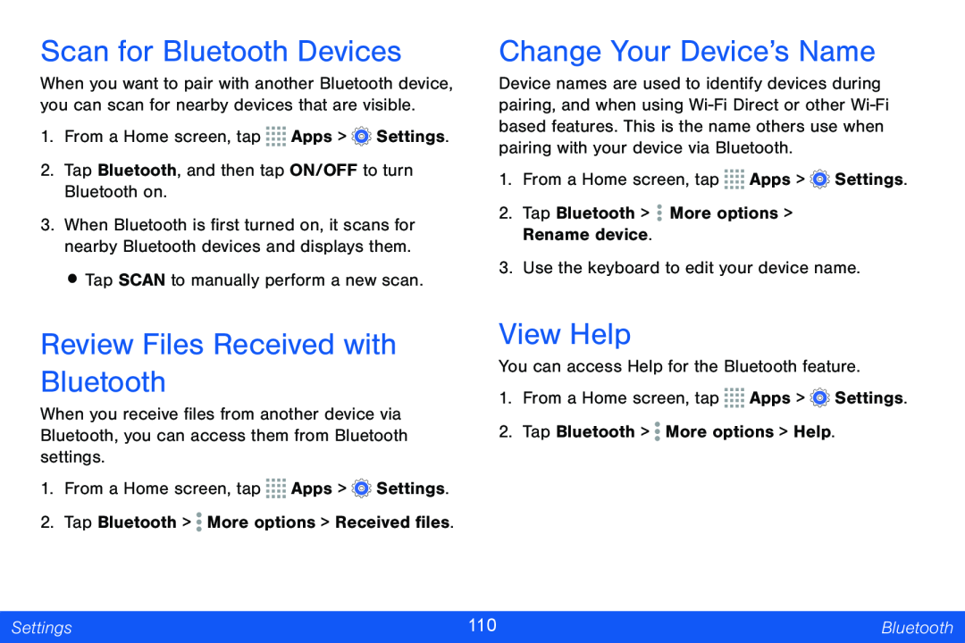 Scan for Bluetooth Devices Galaxy Note Pro 12.2 Verizon