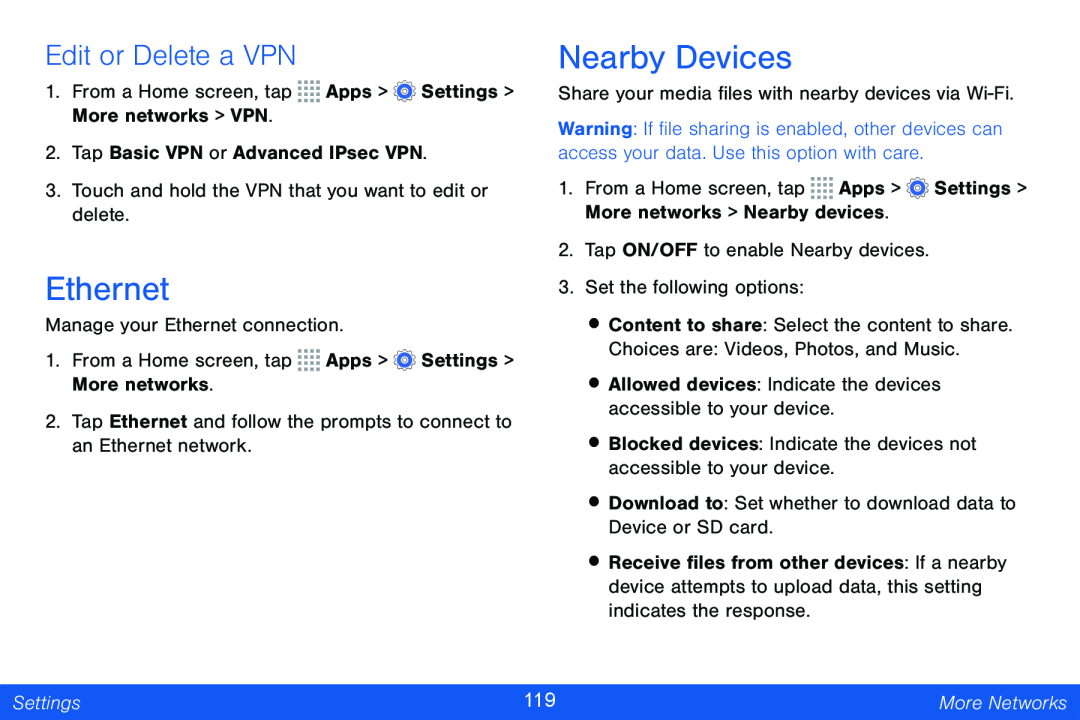 Nearby Devices Galaxy Note Pro 12.2 Verizon