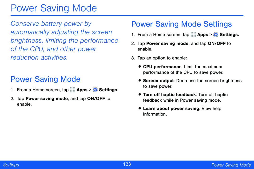 Power Saving Mode Galaxy Note Pro 12.2 Verizon