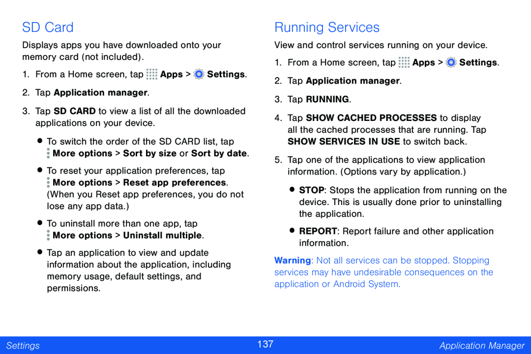 SD Card Running Services