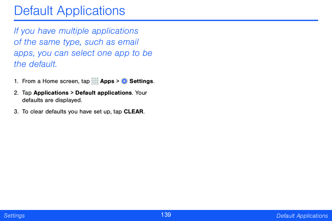 Default Applications Galaxy Note Pro 12.2 Verizon