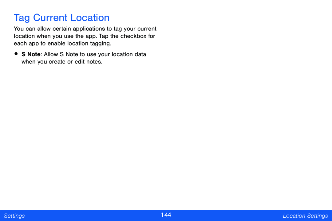 Tag Current Location Galaxy Note Pro 12.2 Verizon