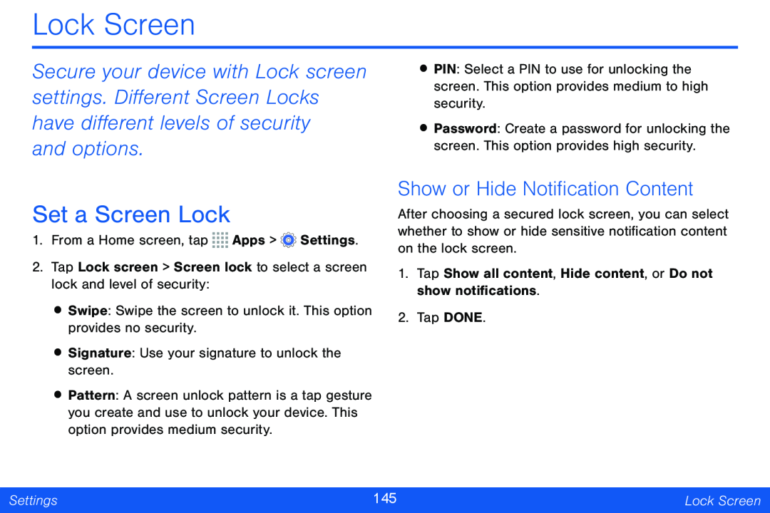 Set a Screen Lock Galaxy Note Pro 12.2 Verizon