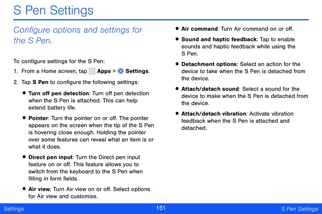 S Pen Settings Galaxy Note Pro 12.2 Verizon