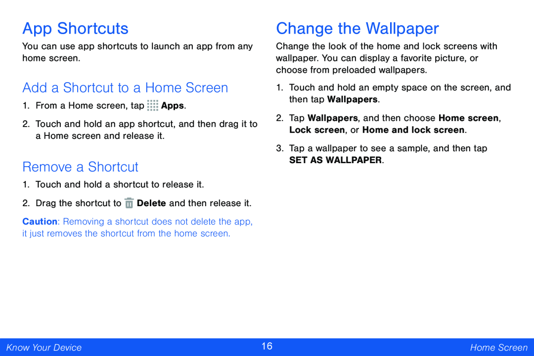 Add a Shortcut to a Home Screen Galaxy Note Pro 12.2 Verizon