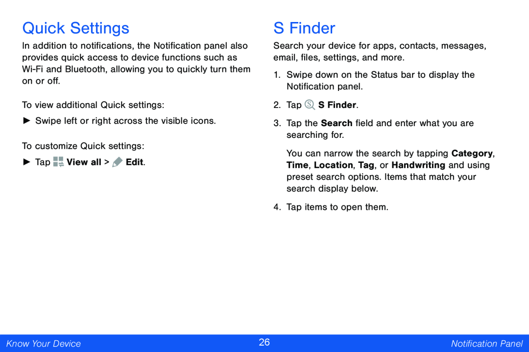 Quick Settings Galaxy Note Pro 12.2 Verizon