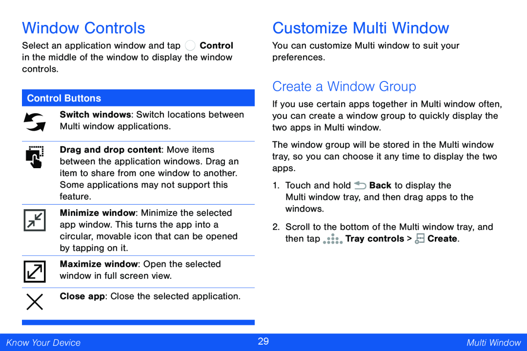 Create a Window Group Window Controls