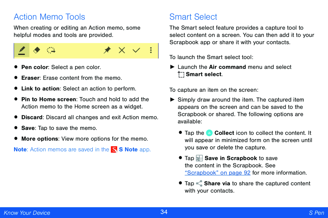 Action Memo Tools Smart Select