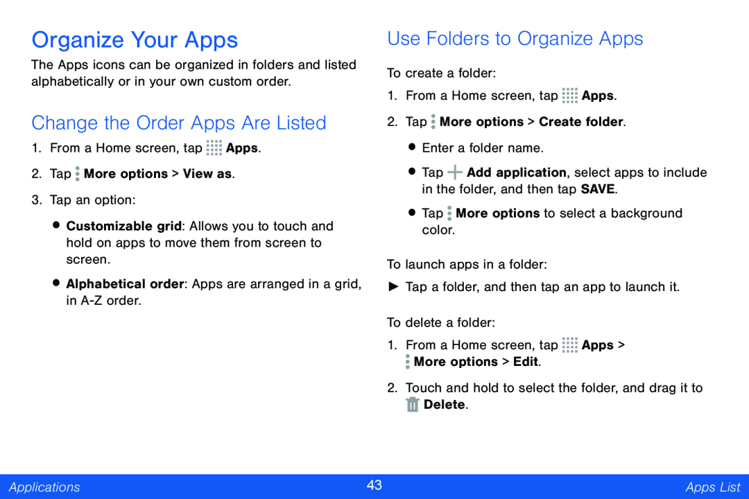 Change the Order Apps Are Listed Use Folders to Organize Apps