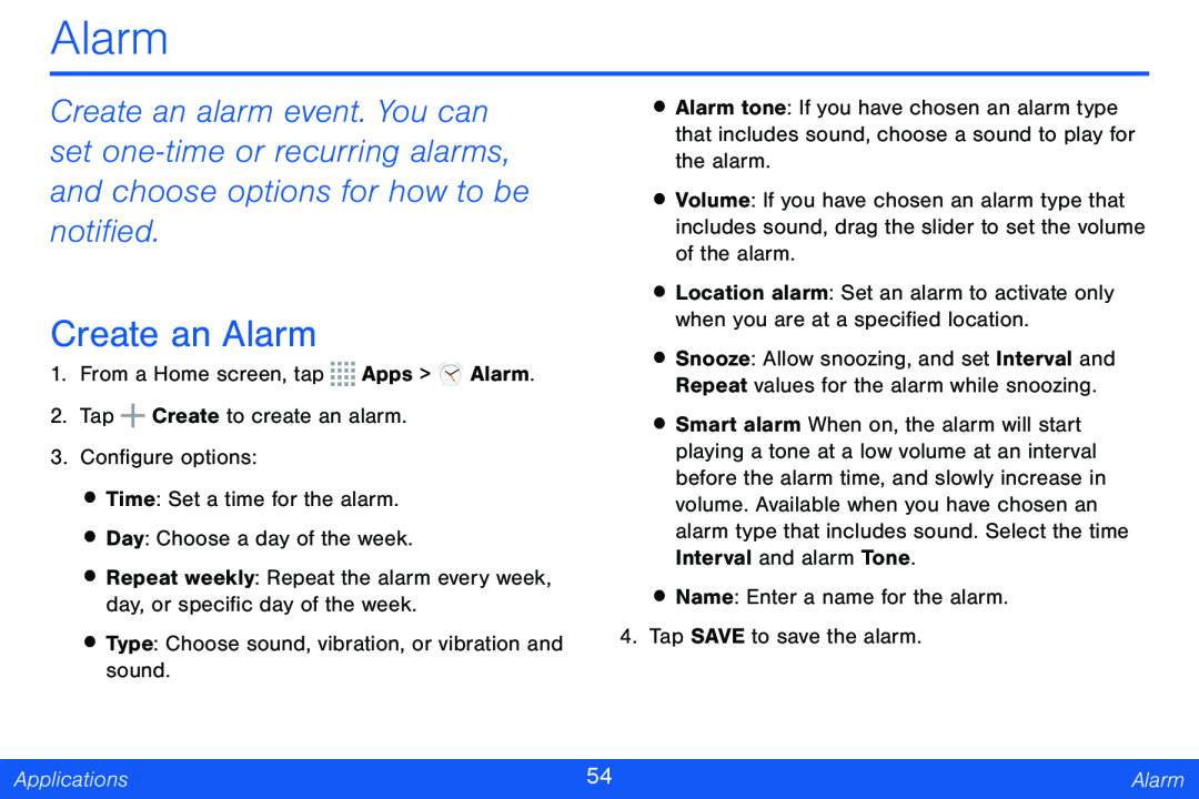 Alarm Galaxy Note Pro 12.2 Verizon