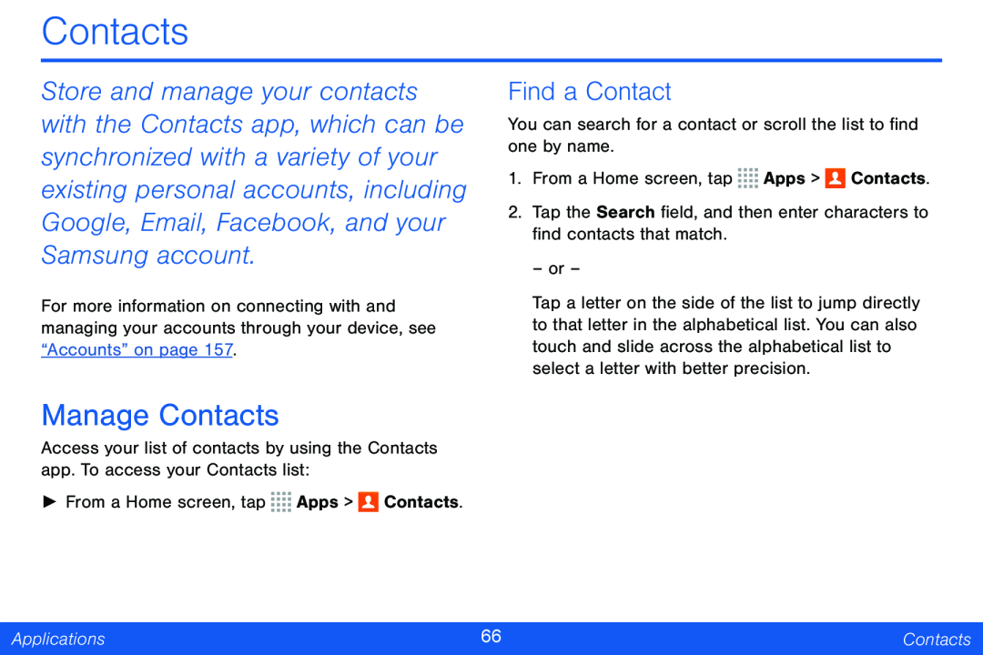 Find a Contact Manage Contacts